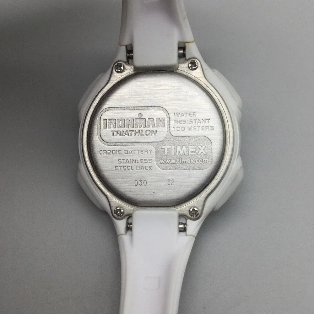 Timex Ironman Triathlon Indiglo Womens Watch 34mm Digital White New Battery
